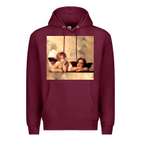 Burgundy angels gift raphael cupid cherubs art valentine angel Premium Hoodie - longCreatives