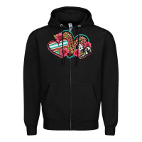 Black easter spring western hearts Zipper Hoodie - Artiststas