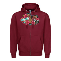 Burgundy easter spring western hearts Zipper Hoodie - Artiststas