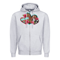 Heather Grey easter spring western hearts Zipper Hoodie - Artiststas