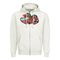 Oatmeal Heather easter spring western hearts Zipper Hoodie - Artiststas