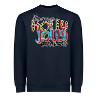 Navy have a holly jolly christmas Heavyweight Sweatshirt - CowhideDigitalArt