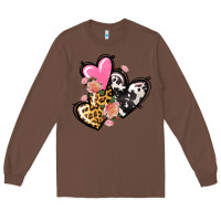 Chestnut Pink glitter leopard cowhide hearts Valentine's Long Sleeve Tee - FaDigitalArtStudio