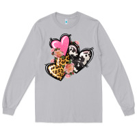 Moon Dust Pink glitter leopard cowhide hearts Valentine's Long Sleeve Tee - FaDigitalArtStudio