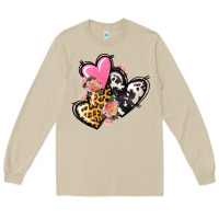 Mushroom Pink glitter leopard cowhide hearts Valentine's Long Sleeve Tee - FaDigitalArtStudio