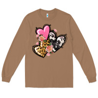 Toasted Coconut Pink glitter leopard cowhide hearts Valentine's Long Sleeve Tee - FaDigitalArtStudio