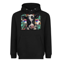 Black western background turquoises gemstones black and white baby cow Heavyweight Hoodie - BarkalooDesign