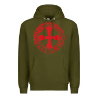 Army Green Mens Crusader Knight  Knights Templar Cross T  Badge Premium Hoodie - longCreatives