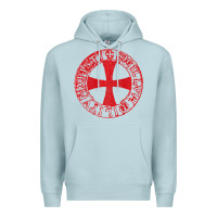 Blue Mist Mens Crusader Knight  Knights Templar Cross T  Badge Premium Hoodie - longCreatives