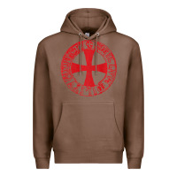 Chestnut Mens Crusader Knight  Knights Templar Cross T  Badge Premium Hoodie - longCreatives