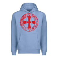 Colony Blue Mens Crusader Knight  Knights Templar Cross T  Badge Premium Hoodie - longCreatives
