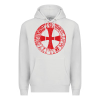 Dove Grey Mens Crusader Knight  Knights Templar Cross T  Badge Premium Hoodie - longCreatives