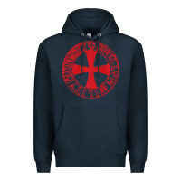Navy Mens Crusader Knight  Knights Templar Cross T  Badge Premium Hoodie - longCreatives