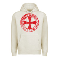 Oatmeal Heather Mens Crusader Knight  Knights Templar Cross T  Badge Premium Hoodie - longCreatives