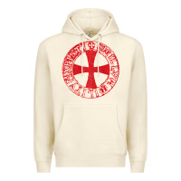 Sandshell Mens Crusader Knight  Knights Templar Cross T  Badge Premium Hoodie - longCreatives