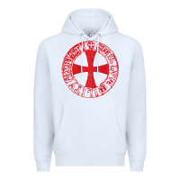 White Mens Crusader Knight  Knights Templar Cross T  Badge Premium Hoodie - longCreatives