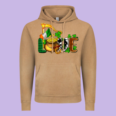 St. Patrick's Love And Golds Vintage Hoodie Designed By Oliviacreatesart