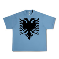 Pebble Blue Albanian Flag Eagle Double Red Albania Shqipe Kosovo Urban Heavy Tee - longCreatives