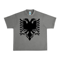 Tornado Albanian Flag Eagle Double Red Albania Shqipe Kosovo Urban Heavy Tee - longCreatives