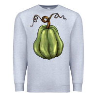 Heather Grey gourd green pumpkin Premium Sweatshirt - BarkalooDesign