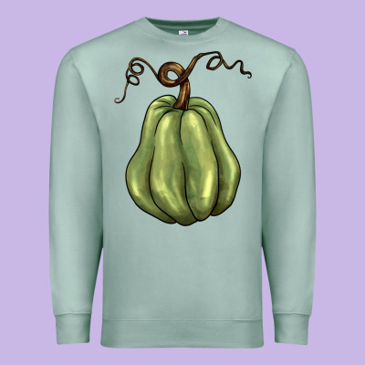 Gourd Green Pumpkin Premium Sweatshirt Designed By Barkaloodesign