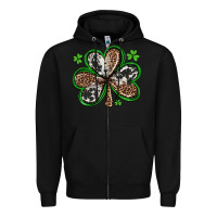 Black western st patricks day shamrocks Zipper Hoodie - Artiststas