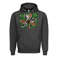 Charcoal Heather western st patricks day shamrocks Zipper Hoodie - Artiststas