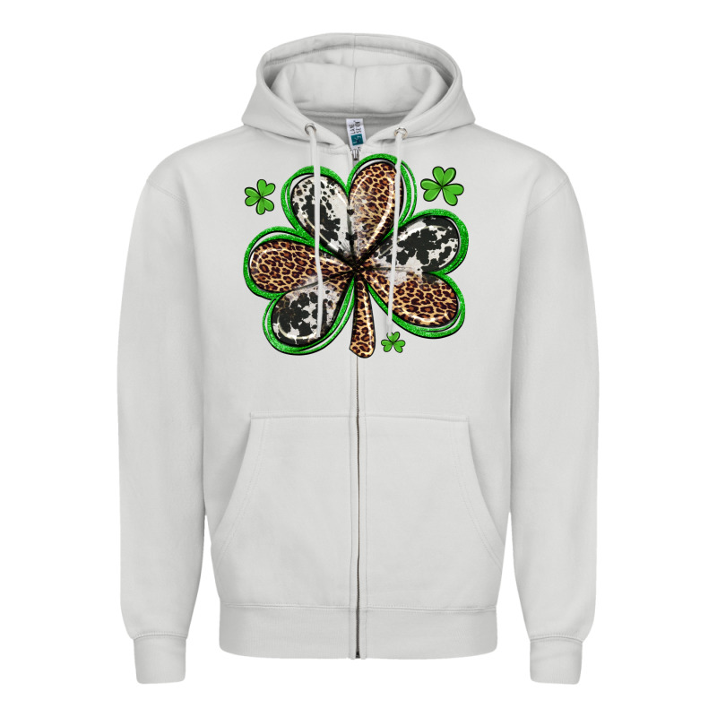 Western St Patricks Day Shamrocks Zipper Hoodie by Artiststas | Teevron