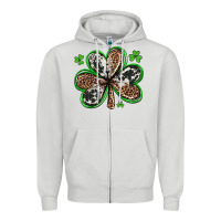 Dove Grey western st patricks day shamrocks Zipper Hoodie - Artiststas
