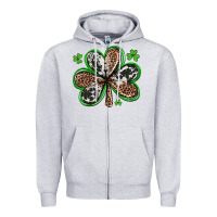 Heather Grey western st patricks day shamrocks Zipper Hoodie - Artiststas