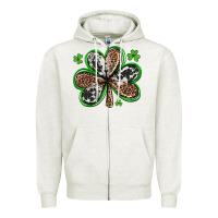 Oatmeal Heather western st patricks day shamrocks Zipper Hoodie - Artiststas