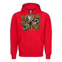 Red western st patricks day shamrocks Zipper Hoodie - Artiststas