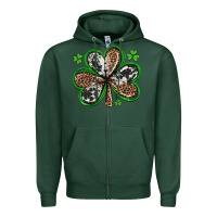 Sports Green western st patricks day shamrocks Zipper Hoodie - Artiststas