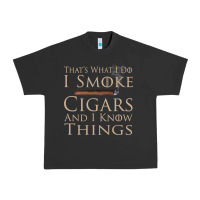 Pigment Black That's What I Do I Smoke Cigars And I Know Things Urban Heavy Tee - longCreatives
