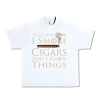 White That's What I Do I Smoke Cigars And I Know Things Urban Heavy Tee - longCreatives