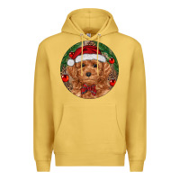 Antique Gold Christmas Toy Poodle Premium Hoodie - RanaPortraitStore