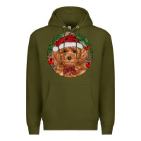 Army Green Christmas Toy Poodle Premium Hoodie - RanaPortraitStore