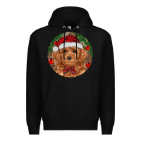 Black Christmas Toy Poodle Premium Hoodie - RanaPortraitStore