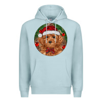Blue Mist Christmas Toy Poodle Premium Hoodie - RanaPortraitStore