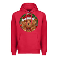 Cardinal Christmas Toy Poodle Premium Hoodie - RanaPortraitStore