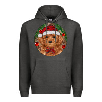 Charcoal Heather Christmas Toy Poodle Premium Hoodie - RanaPortraitStore