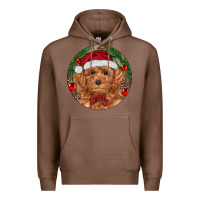 Chestnut Christmas Toy Poodle Premium Hoodie - RanaPortraitStore