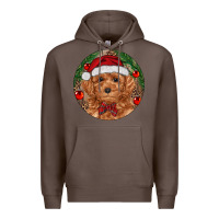 Coffee Christmas Toy Poodle Premium Hoodie - RanaPortraitStore