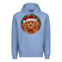 Colony Blue Christmas Toy Poodle Premium Hoodie - RanaPortraitStore