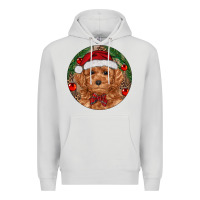 Dove Grey Christmas Toy Poodle Premium Hoodie - RanaPortraitStore