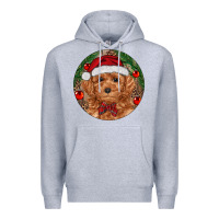 Heather Grey Christmas Toy Poodle Premium Hoodie - RanaPortraitStore