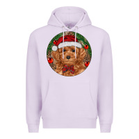 Lilac Christmas Toy Poodle Premium Hoodie - RanaPortraitStore
