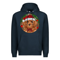 Navy Christmas Toy Poodle Premium Hoodie - RanaPortraitStore