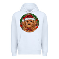 White Christmas Toy Poodle Premium Hoodie - RanaPortraitStore