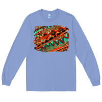 Colony Blue western aztec background pattern Long Sleeve Tee - OliviaCreatesArt